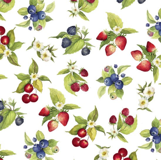 Lumin Patchwork Picnic white fruit toss W105-012-003 quilting cotton