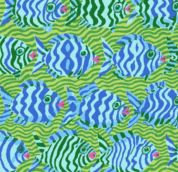 Kaffe Fassett Minnows Lime quilting fabric