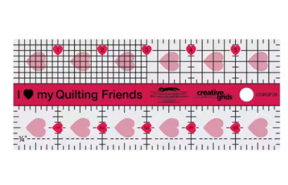 Creative Grids I Love My Quilt Friends Mini Quilt Ruler 2-1/2in x 6in Rectangle