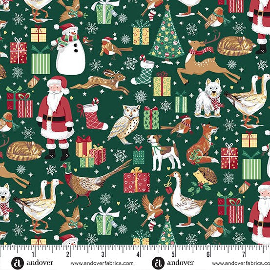 Andover - Makower UK - Country Christmas - Friends Green 230-G