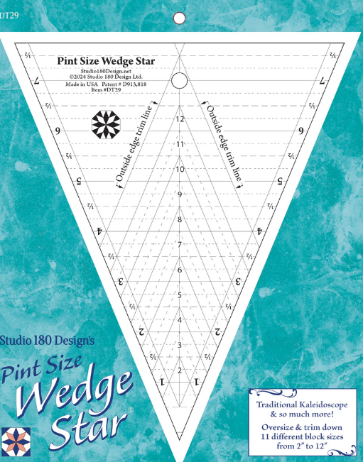 Studio 180 Design Pint Size Wedge Star precision quilting ruler by Deb Tucker