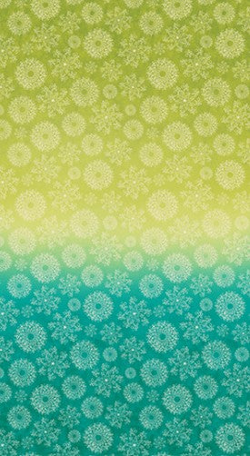 Benartex Wishflower Ombre Lime Teal quilting cotton fabric