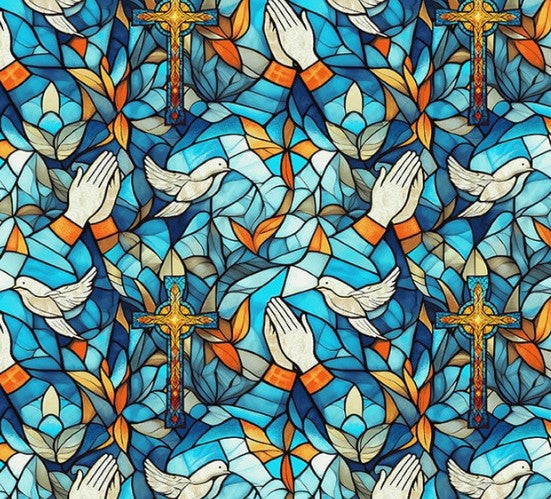 Henry Glass - 2181-73 Turquoise/Multi || Faith in Full Color