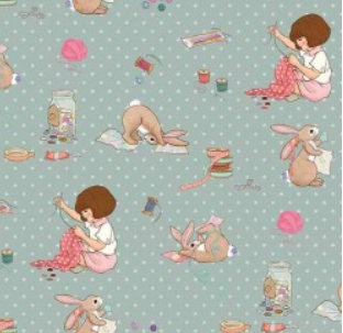 Michael Miller Crafternoon Let's Sew DDC12785-MINT-D mint sewing notions print