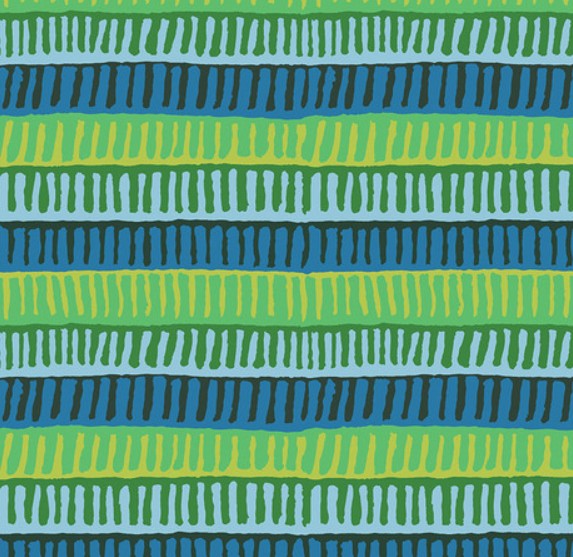 Kaffe Fassett Zipper Stripe Green quilting fabric
