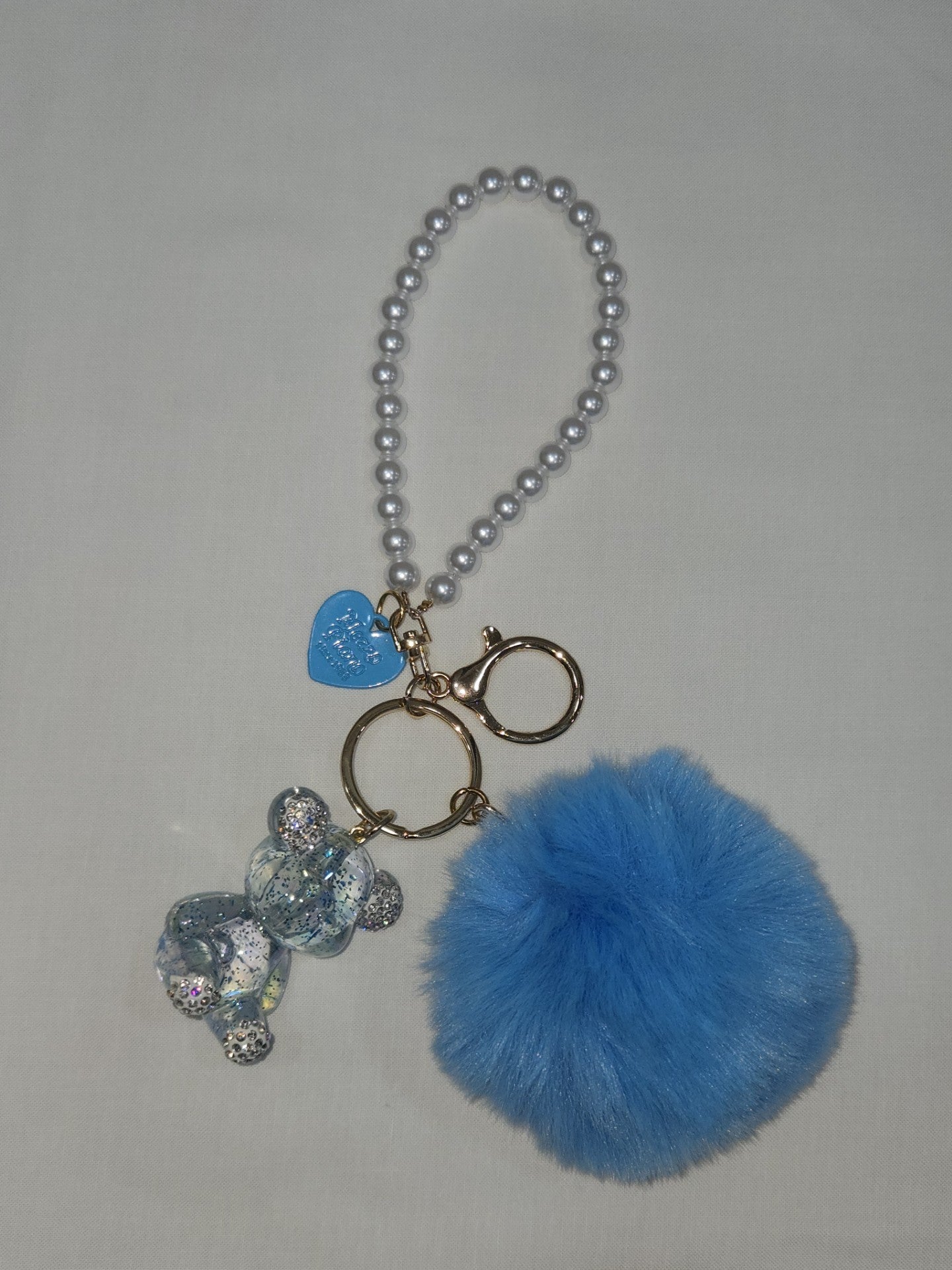 Bling Bear Keychain blue sparkly bear gift accessory