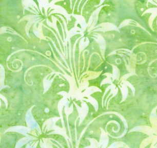 Island Batik Everlasting Lily Florals green honeydew batik fabric