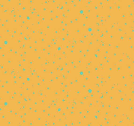 Space Sprinkles Papaya orange Free Spirit quilting fabric