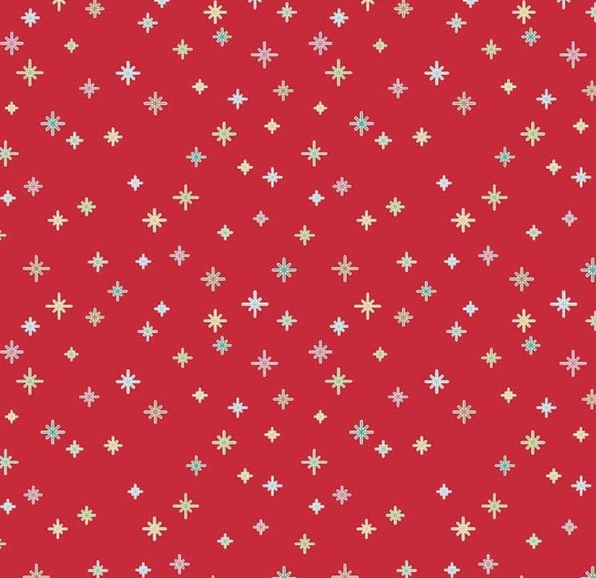 Riley Blake Cozy Christmas Sparkle Red cotton quilting fabric