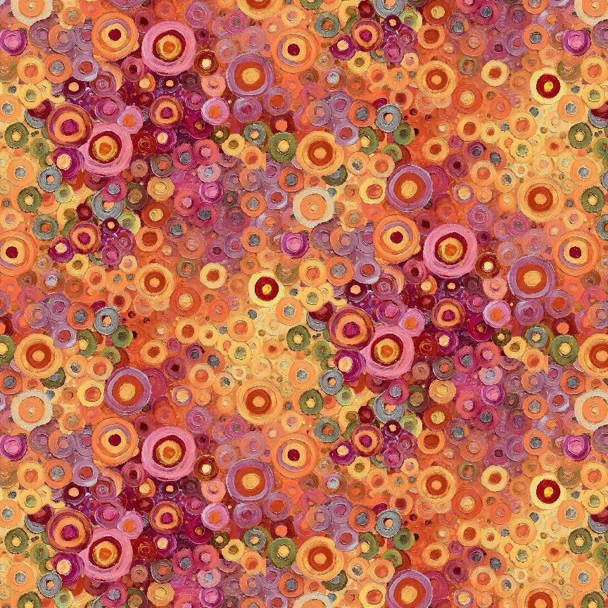 Timeless Treasures - Calico Cat - Orange Painted Geo