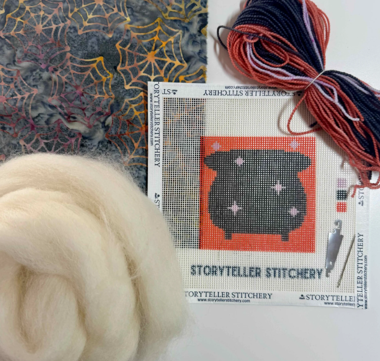 Storyteller Stitchery - Cauldron Needlepoint Mini Kit - 13 Mesh Canvas