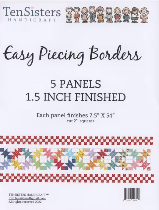 Ten Sisters EasyPiecing border panels 5-pack 1.5-inch finished