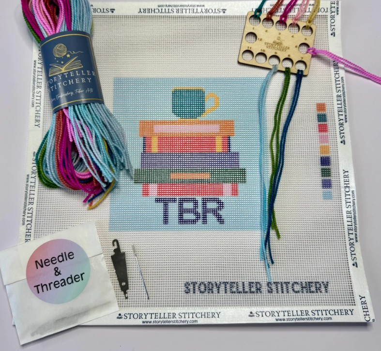 Storyteller Stitchery - TBR List Needlepoint Kit - 18 Mesh Canvas