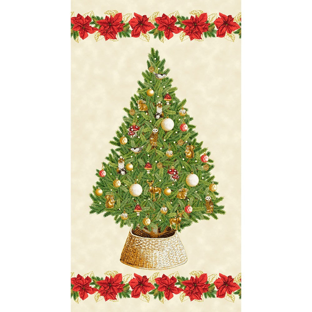 Robert Kaufman - Holiday Flourish - Forest Glen -SRKM-23697-84 CREAM
