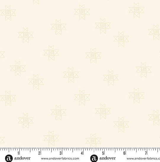 andover Cream Ohio Star 1572L Petals and Stitches by Stephanie Organes