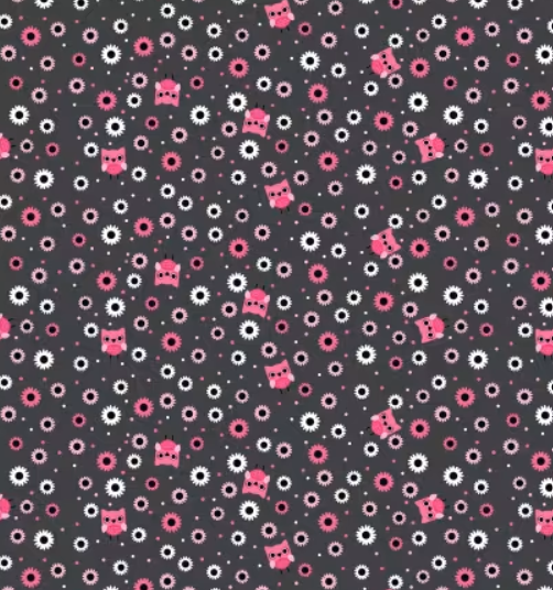 Poppie Cotton - Not Scary - Jill & Rani - Grey Hootie Hoot # NT26517