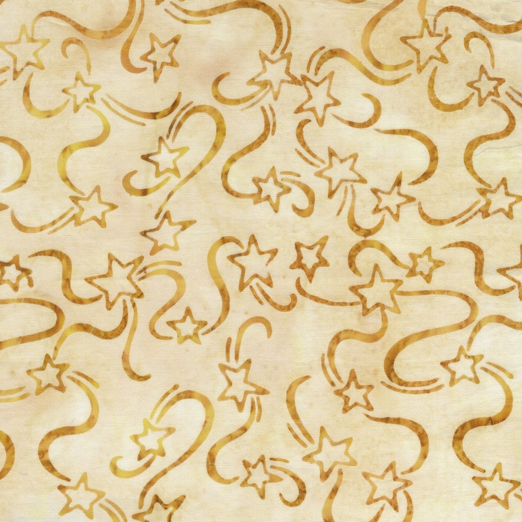 Island Batiks - Freedom Rings - Stars and Swoops Neutral Snow