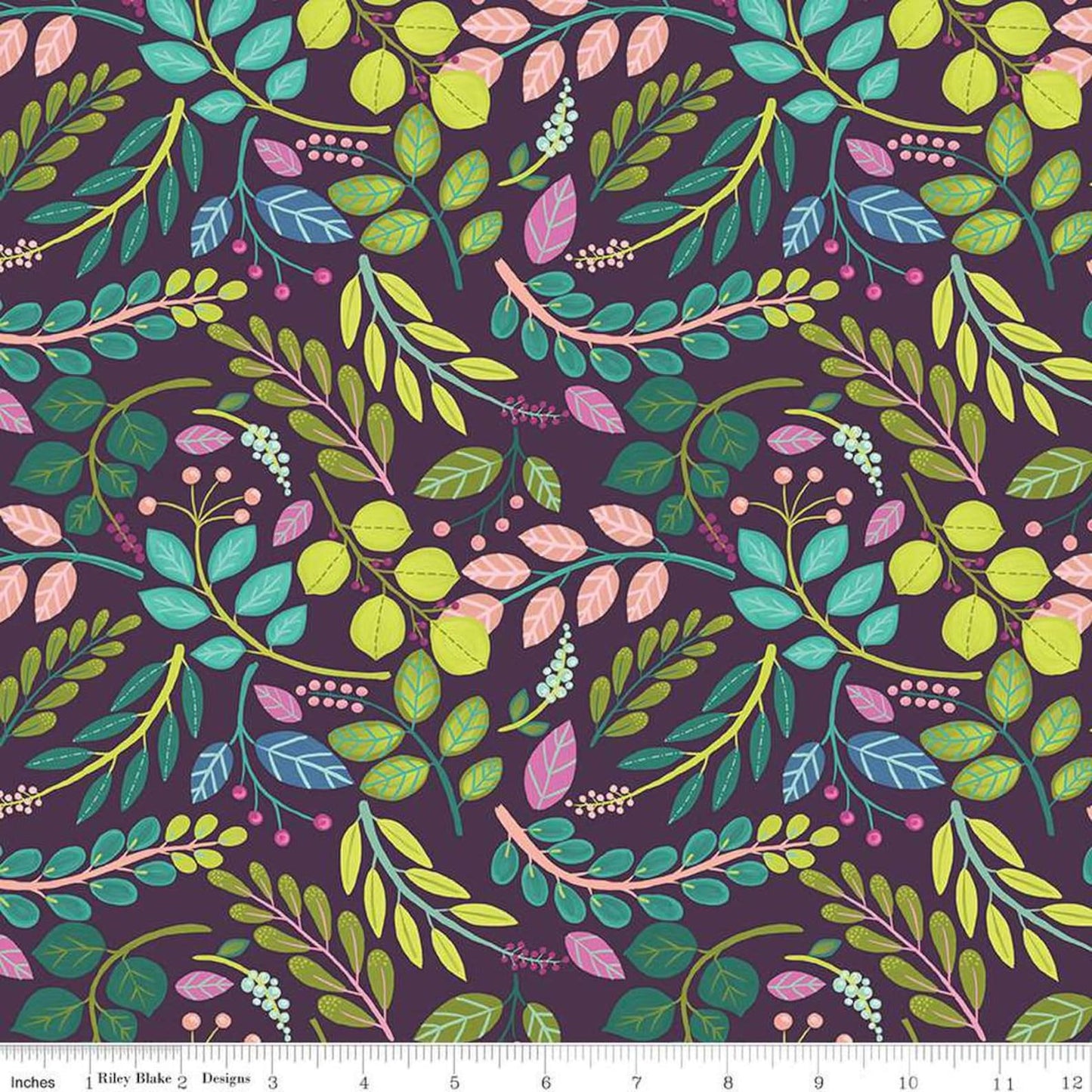 Riley Blake Fragrant Fields Dark Forest green quilting fabric