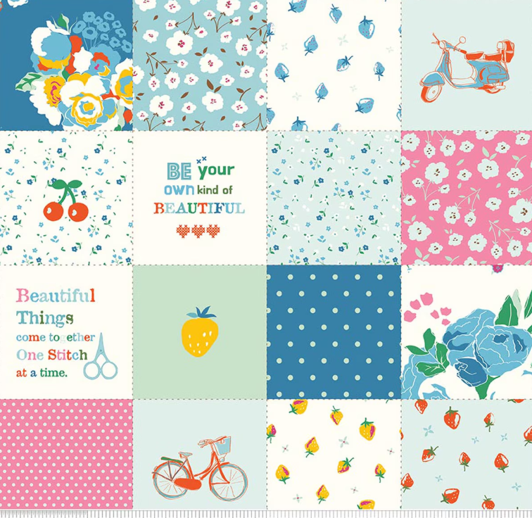 Riley Blake - Minki Kim - Cotton Nook - Patchwork Blue - C17978-BLUE