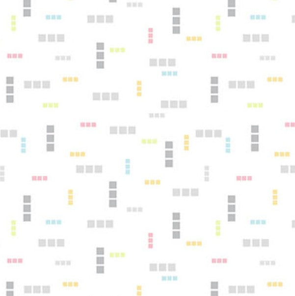 Blank Lower the Volume Spaced Grid 1935-01 White quilting fabric