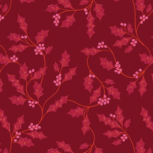 Art Gallery Fabrics - Christmas in Color - Berry & Bloom CMC-25410
