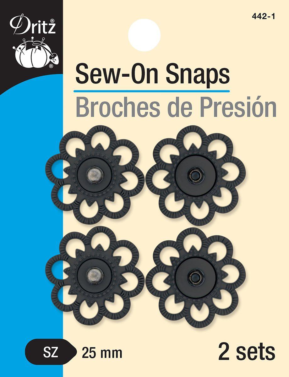 Dritz Sew-On Metal Snaps assorted sizes bag and garment hardware notion