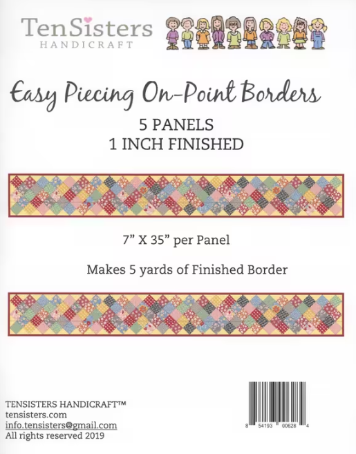 Ten Sisters EasyPiecing on-point border panels 5-pack 1-inch finished
