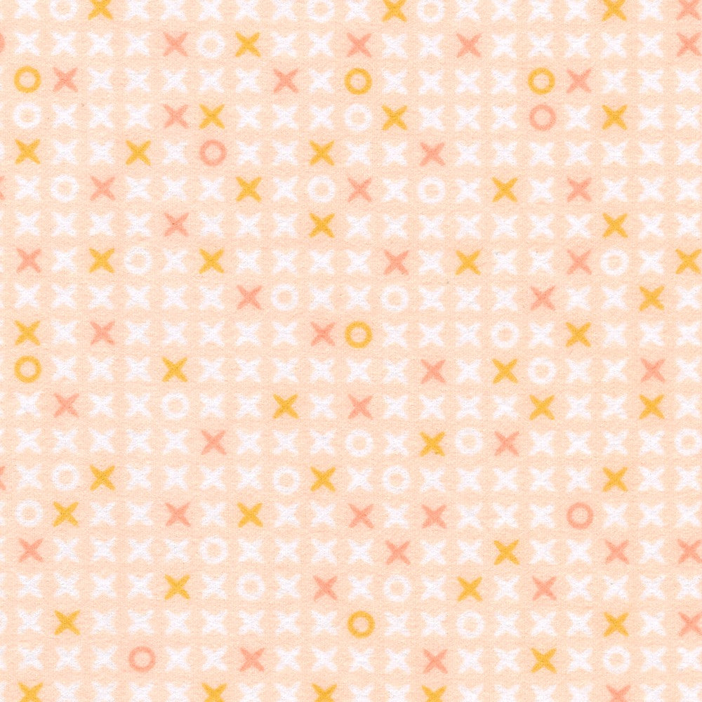 Cozy Cotton Flannel, XOXO, Peach