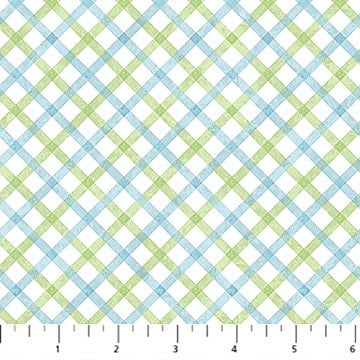 Northcott - Peas in a Pod Flannel - Check Blue Multi F29038-41