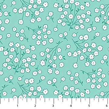 Northcott - Quilting In Bloom - Baby's Breath - Turquoise 28838-64