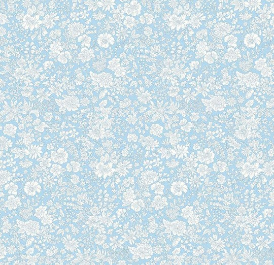 Liberty Emily Belle Blue Sky Tana Lawn cotton fabric