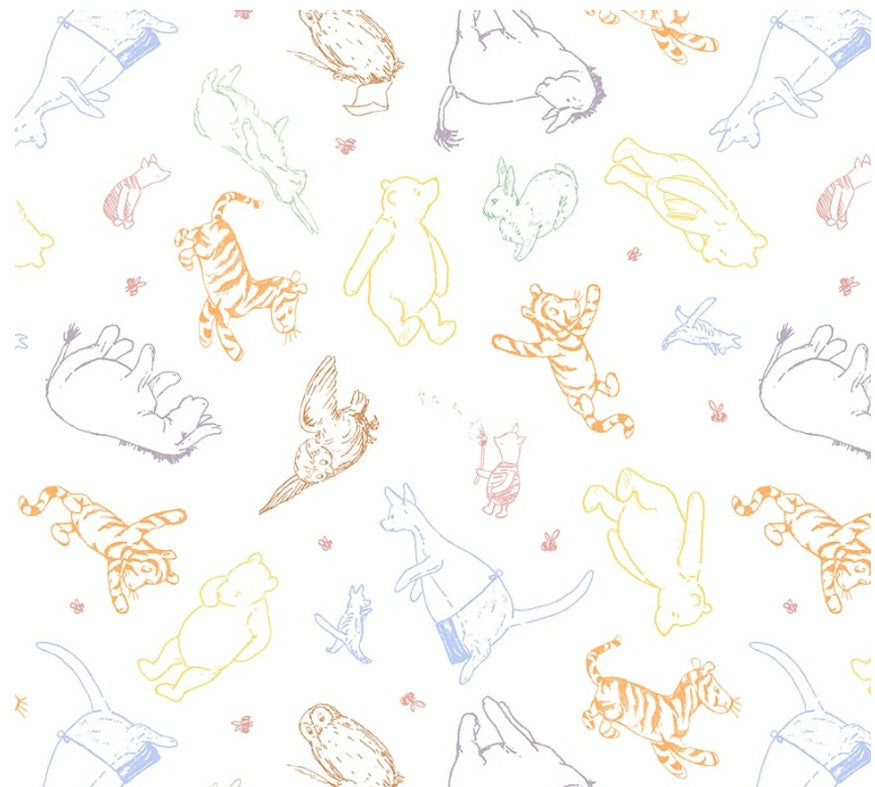 Studio E Classic Winnie Minky Multi 8771MK-47 fabric