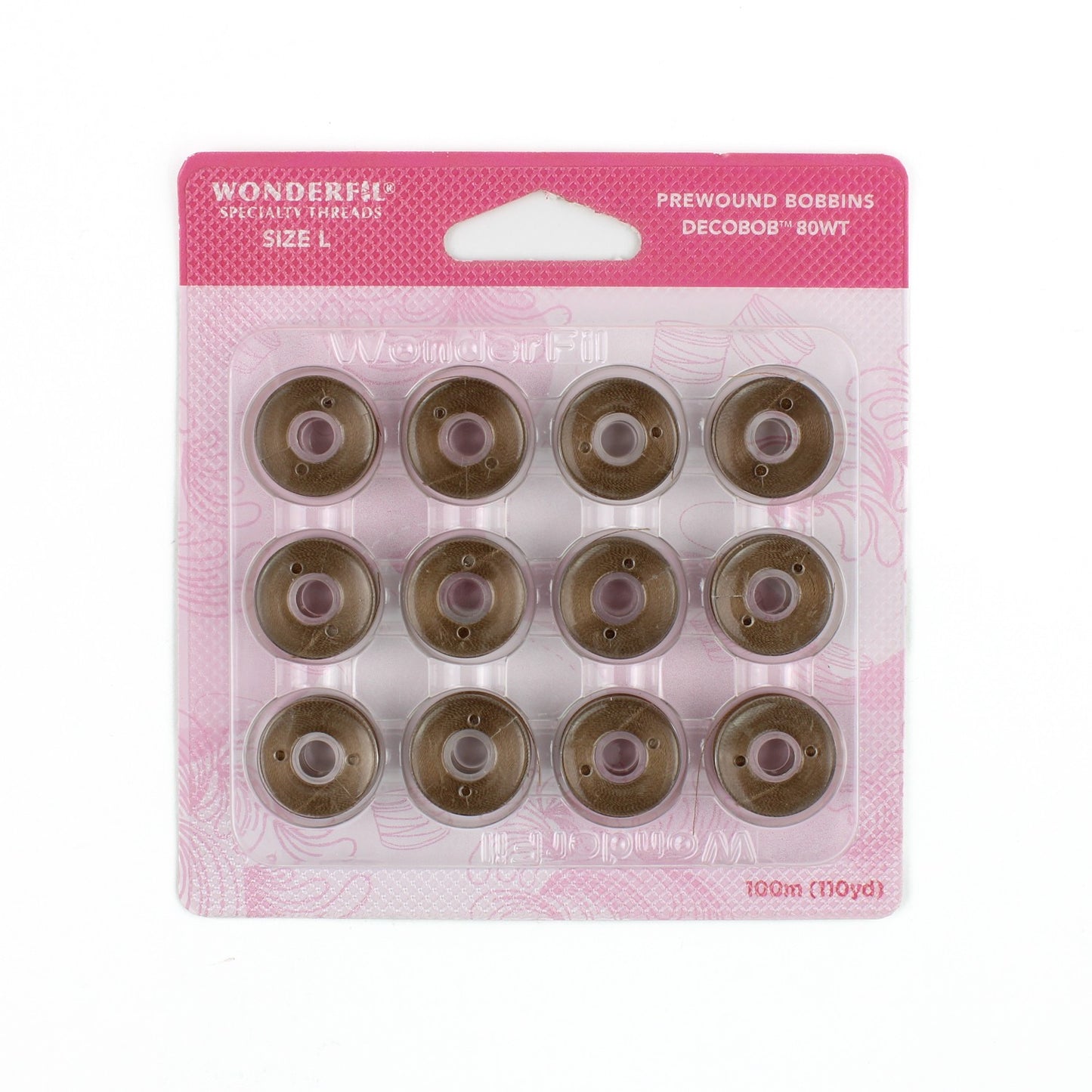 WonderFil Decobob prewound bobbin dark tan DB463 80wt Size L