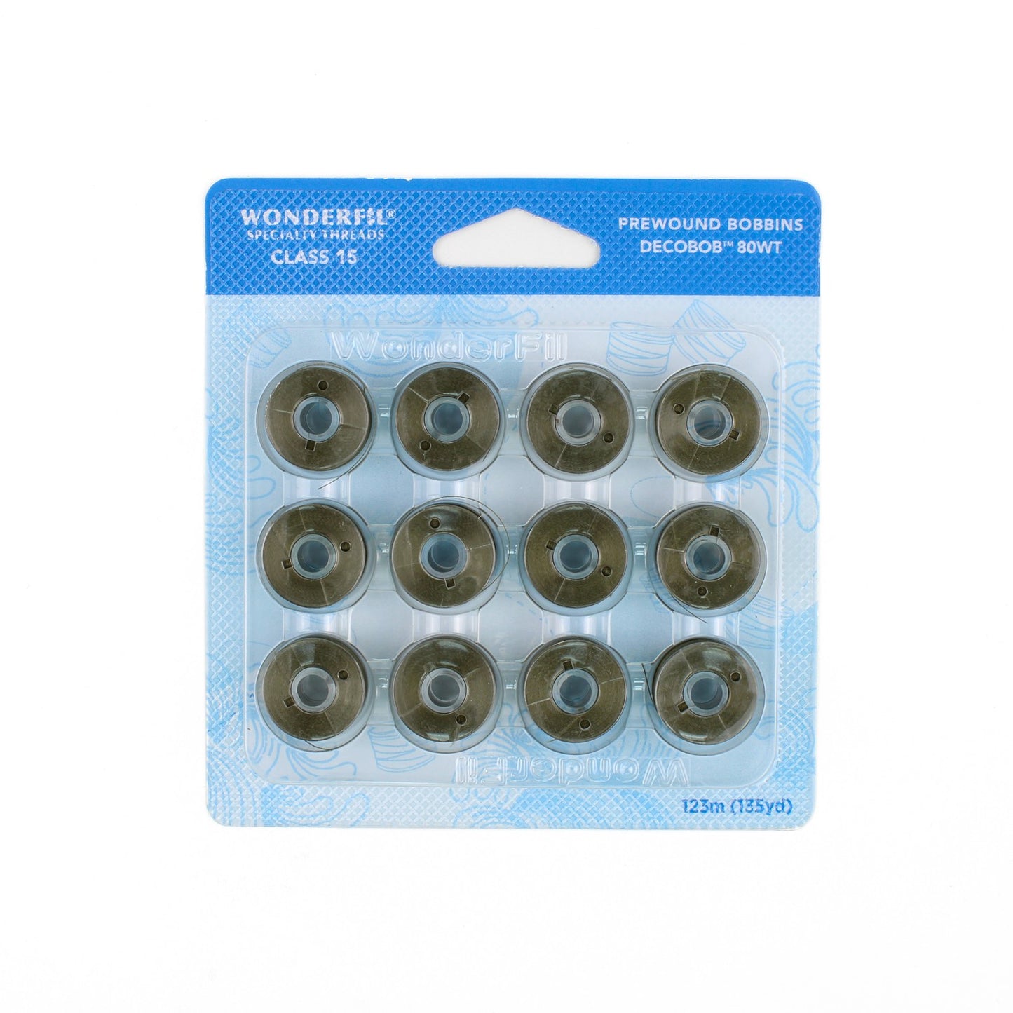 WonderFil Decobob prewound bobbin moss green DB506 80wt machine quilting
