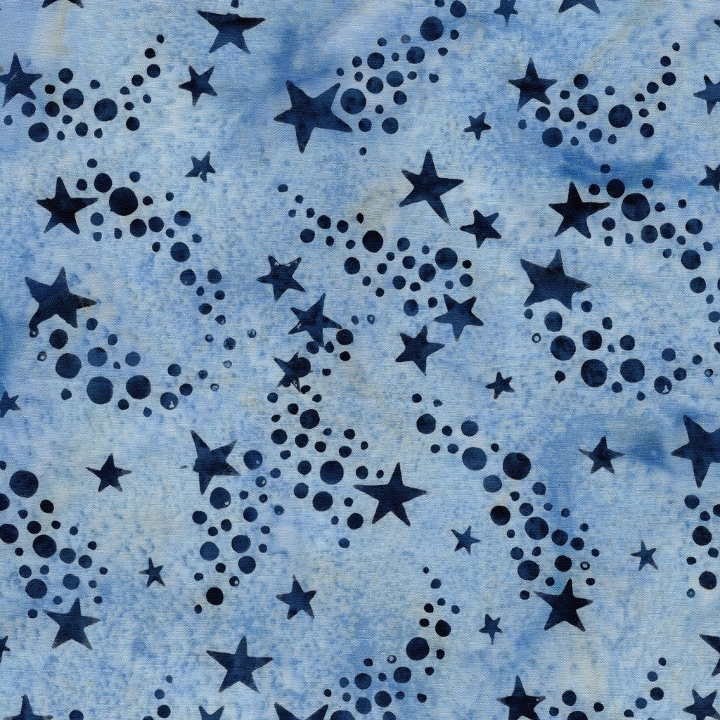 Island Batiks - Freedom Rings - Shooting Stars Blue Bluebelle