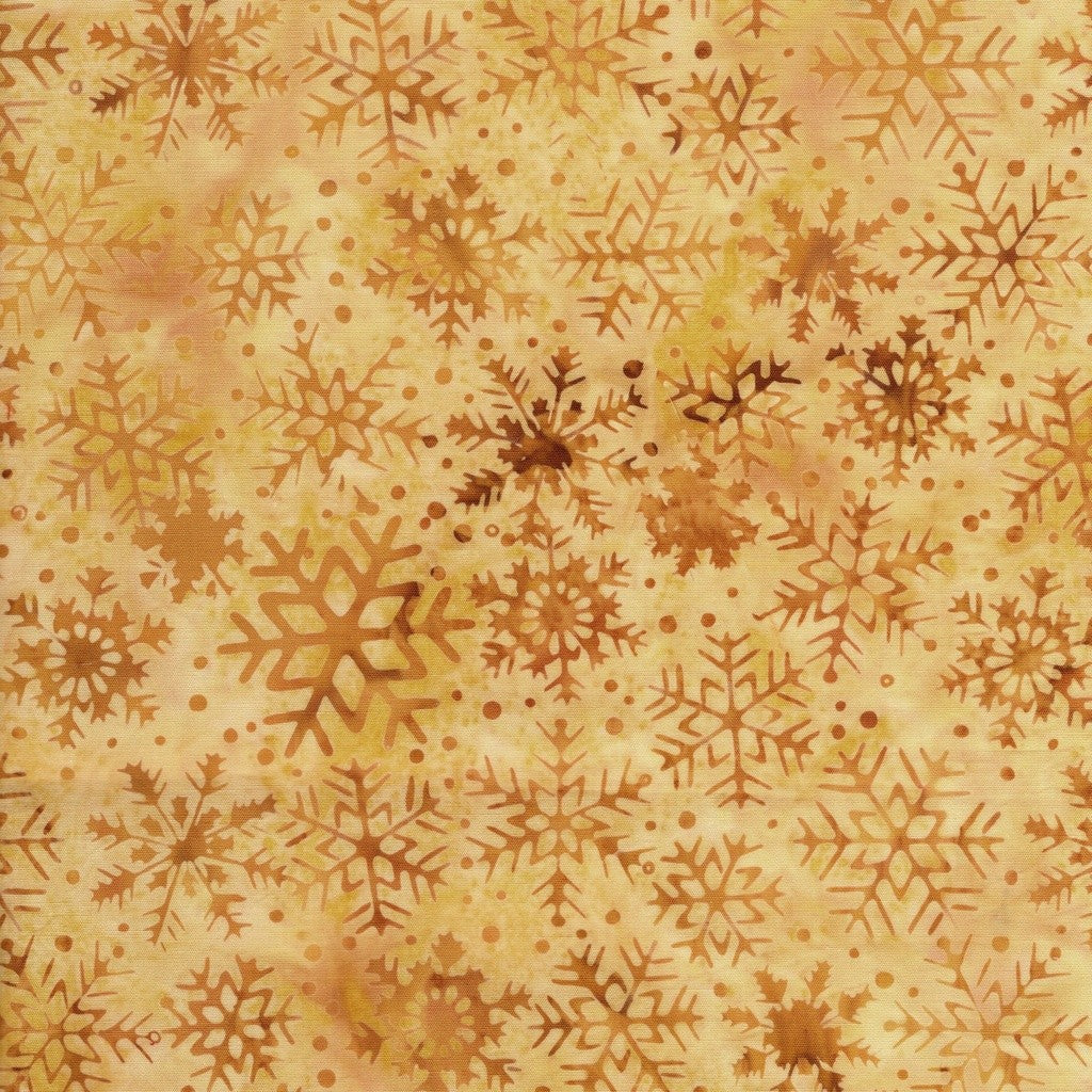 Lumin Fabrics - Jerry Khiev - Holiday Follies - Snowflakes - Yellow Amber