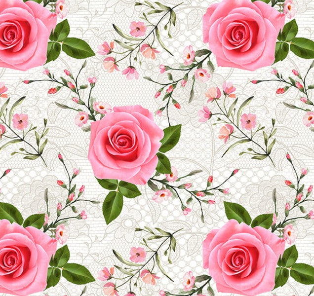 Blank La Vie En Rose 4215-19 Ecru cotton quilting fabric