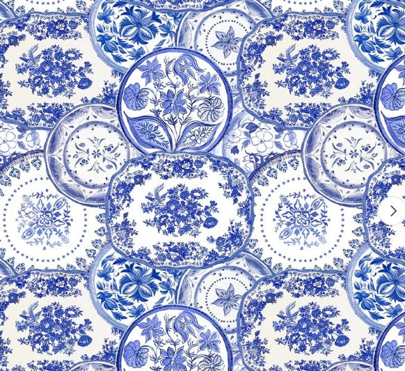 Windham China Blue Heirloom 54934-1 White quilting cotton fabric