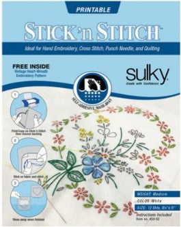 Sulky Stick N Stitch water soluble embroidery stabilizer