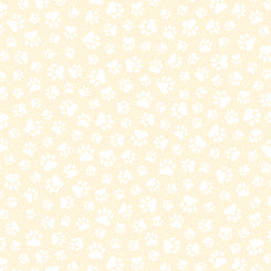 Quilting Illusions - Paw Prints - Cream