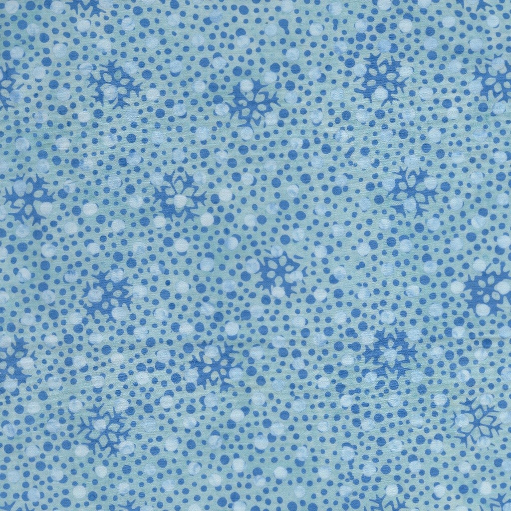 Island Batik Frosted Wishes Snowflakes and Dots Blue Bluebelle cotton batik quilting fabric