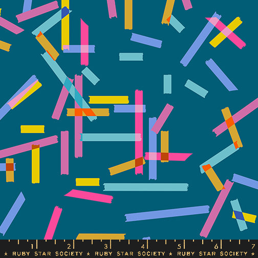 Washi Plus Teal Moda quilting cotton fabric