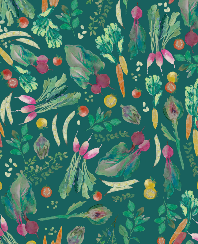Lewis & Irene - Vegetable Patch - Bluebellgray - Vegetable Patch - Teal - BG077