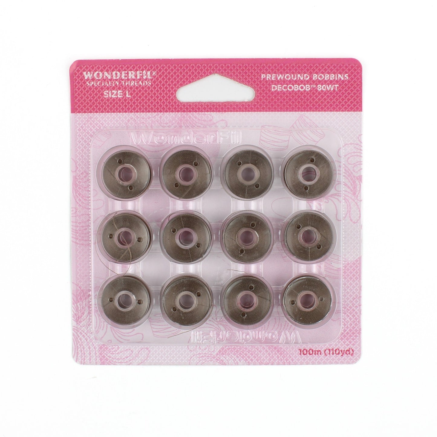 WonderFil Decobob prewound bobbin brown grey DB114 80wt Size L