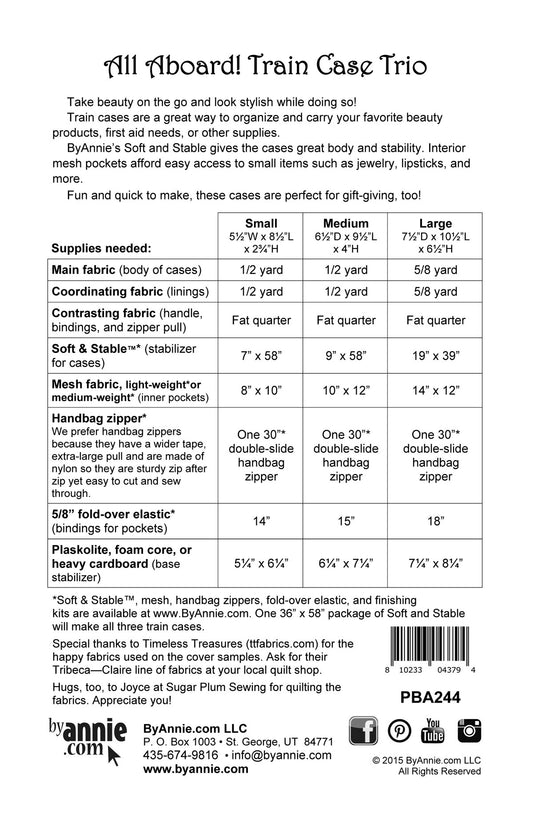 All Aboard! Train Case Trio - Pattern