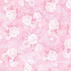 Soft Roses Pink floral quilting fabric