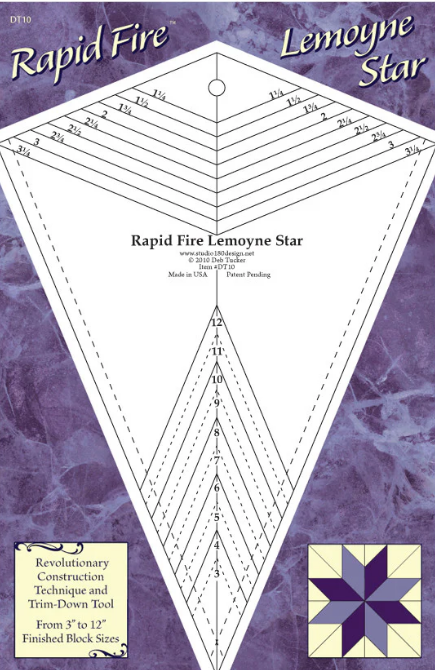 Studio 180 Design Rapid Fire Lemoyne Star precision ruler by Deb Tucker