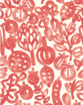 Lewis and Irene Vegetable Patch Pomegranate red colorway by Bluebellgray