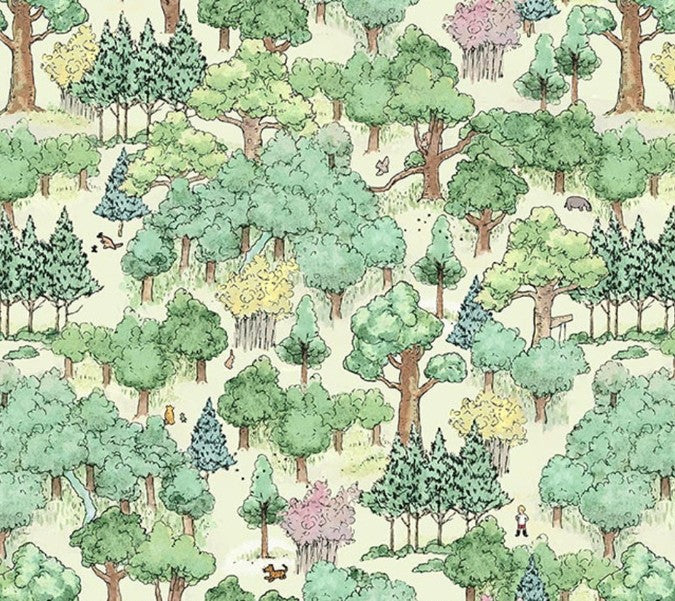 Studio E Classic Winnie Green Forest 8724-66 quilting cotton fabric