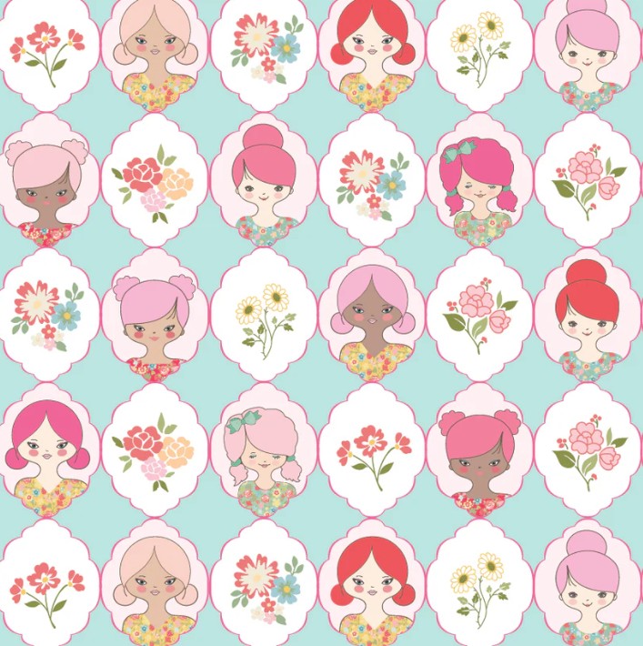 Poppie Cotton - Mornin' Blue rosy cheeks